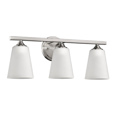 Three Light Silver Metal Vanity Wall Light